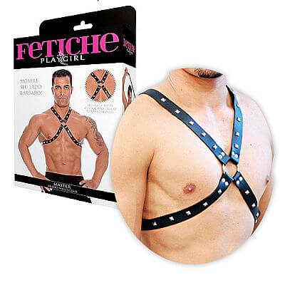 Master Arreio Masculino em Courvin e Metal - Fetiche PlayGirl - 1