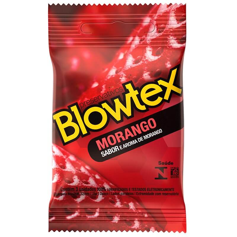 Blowtex Morango - Preservativo com Sabor - 3 Unidades - 1